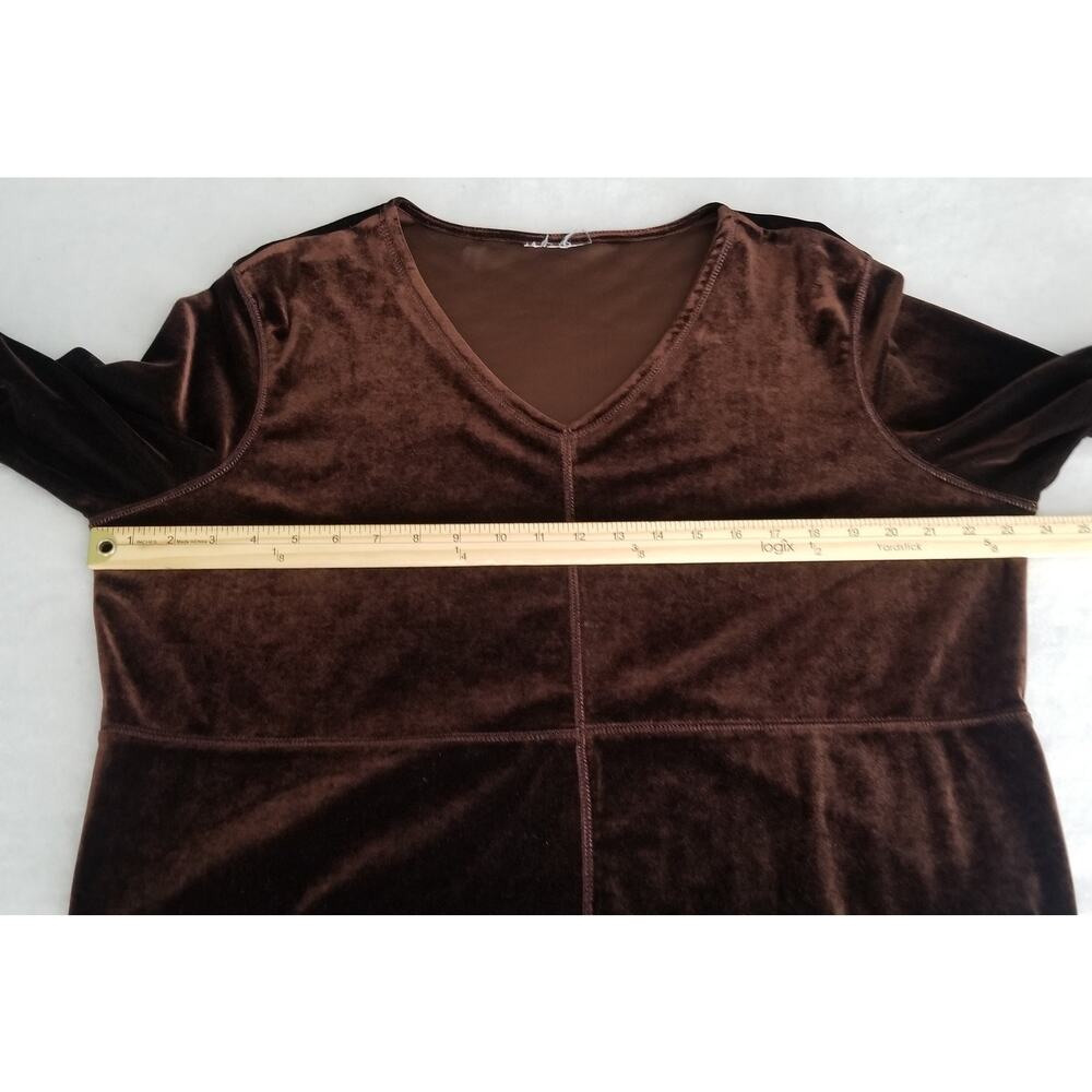 Avenue Women's Velour Loungewear Set, Brown 2Pc Blouse and Pant Size 14/16 Tall - Picture 9 of 16